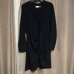 Calvin Klein Elegant Black Long Sleeve Dress